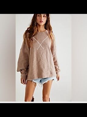 We The Free People Cares Come AgainPullover Sweatshirt Sweater Hybrid